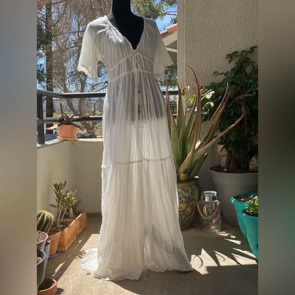 💋SOLD💋 Free people size Small gauze maxi dress